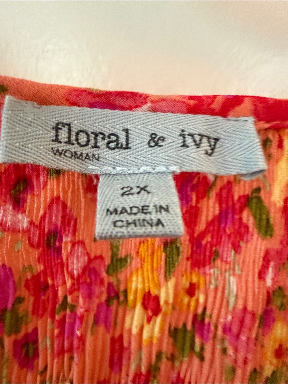 Women’s Floral Peasant Blouse - Pink & Orange - Picture 2 of 4